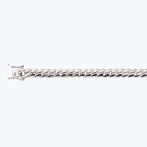 10K 9MM WHITE GOLD SOLID MIAMI CUBAN 16" CHAIN NECKLACE (AVAILABLE IN LENGTHS 7" - 30")
