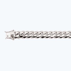 10K 15MM WHITE GOLD SOLID MIAMI CUBAN 18" CHAIN NECKLACE (AVAILABLE IN LENGTHS 7" - 30")