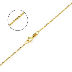 14K YELLOW GOLD DC ROLO  023 GAUGE 18" CHAIN NECKLACE (AVAILABLE IN LENGTHS 7" - 30")