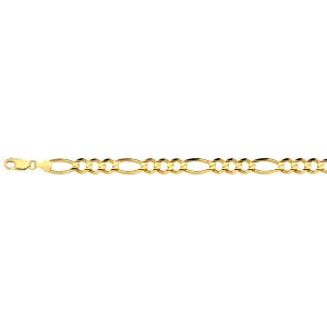 10K 8MM YELLOW GOLD SOLID FIGARO 18" CHAIN NECKLACE (AVAILABLE IN LENGTHS 7" - 30")