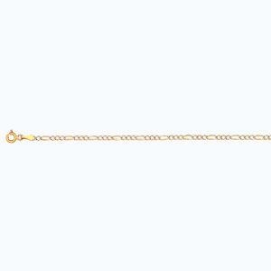 14K 2MM YELLOW GOLD SOLID PAVE FIGARO 28" CHAIN NECKLACE (AVAILABLE IN LENGTHS 7" - 30")