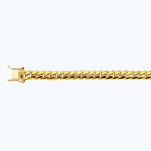 18K 9MM YELLOW GOLD SOLID MIAMI CUBAN 20" CHAIN NECKLACE (AVAILABLE IN LENGTHS 7" - 30")