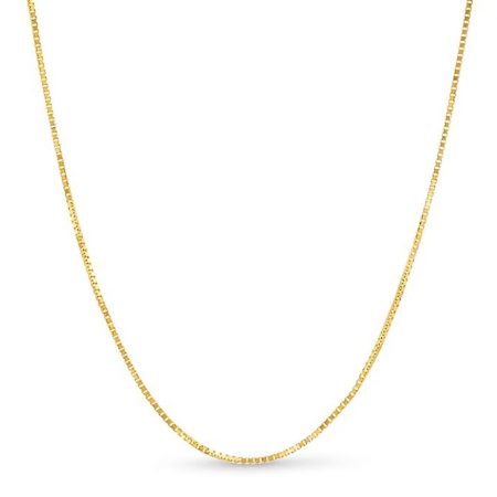 10K YELLOW GOLD BOX 050 GAUGE 18" CHAIN NECKLACE (AVAILABLE IN LENGTHS 7" - 30")