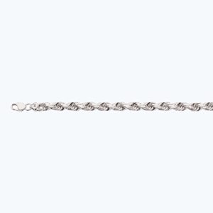 10K 10MM WHITE GOLD SOLID DC ROPE 9" CHAIN BRACELET (AVAILABLE IN LENGTHS 7" - 30")