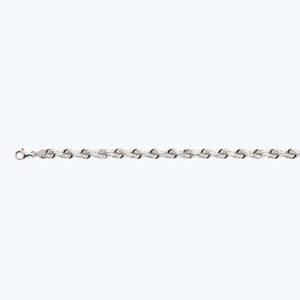 10K 7MM WHITE GOLD SOLID DC ROPE 7.5" CHAIN BRACELET (AVAILABLE IN LENGTHS 7" - 30")