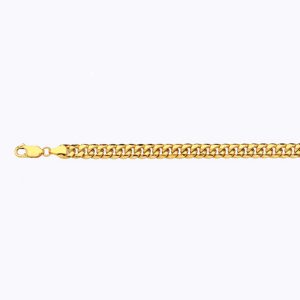 14K 7MM YELLOW GOLD HOLLOW MIAMI CUBAN 8.5" CHAIN BRACELET (AVAILABLE IN LENGTHS 7" - 30")