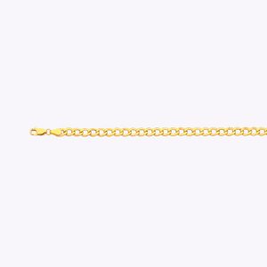 10K 5.5MM YELLOW GOLD HOLLOW CURB 8.5" CHAIN BRACELET (AVAILABLE IN LENGTHS 7" - 30")