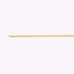10K 4.5MM YELLOW GOLD HOLLOW CURB 9" CHAIN BRACELET (AVAILABLE IN LENGTHS 7" - 30")