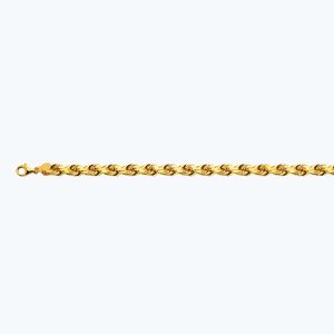10K 8MM YELLOW GOLD SOLID DC ROPE 8" CHAIN BRACELET (AVAILABLE IN LENGTHS 7" - 30")