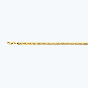14K 4MM YELLOW GOLD SOLID MIAMI CUBAN 8.5" CHAIN BRACELET (AVAILABLE IN LENGTHS 7" - 30")