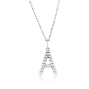 Sterling Silver, Rigid Design 'A' Initial Necklace