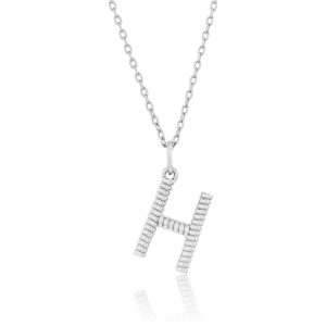 Sterling Silver, Rigid Design 'H' Initial Necklace