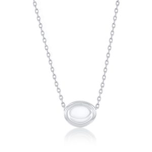 Sterling Silver, Polished Bead Necklace