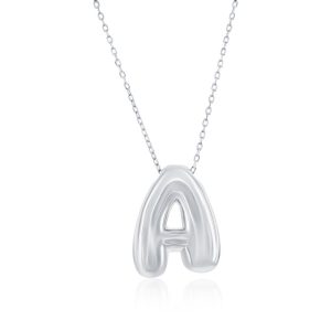 Sterling Silver, Bubble 'A' Initial Necklace