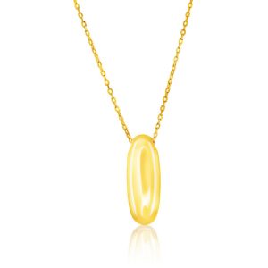 Sterling Silver, Bubble 'I' Initial Necklace - Gold Plated