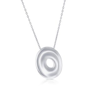 Sterling Silver, Bubble 'O' Initial Necklace