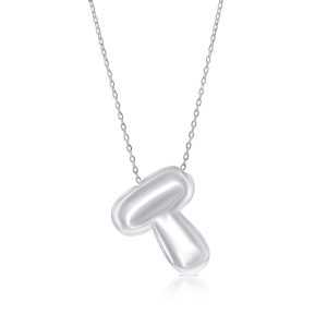 Sterling Silver, Bubble 'T' Initial Necklace