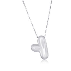 Sterling Silver, Bubble 'Y' Initial Necklace