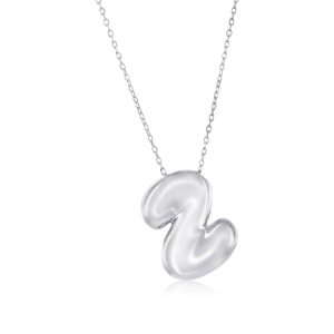 Sterling Silver, Bubble 'Z' Initial Necklace