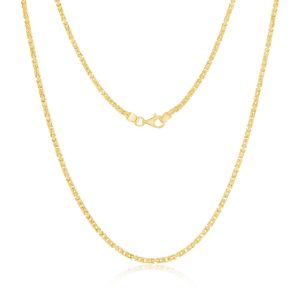 Sterling Silver, 2.7mm Byzantine Chain - Gold Plated