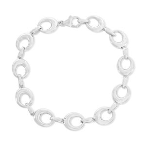 Sterling Silver, Polished Oval Link Bracelet