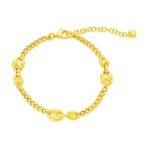 Sterling Silver, Marina Cuban Bracelet - Gold Plated