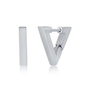 Stainless Steel 13mm Polished Triangle Earrings