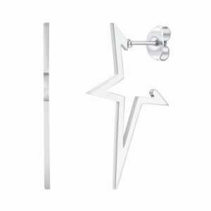 Stainless Steel Open Star Stud Earrings