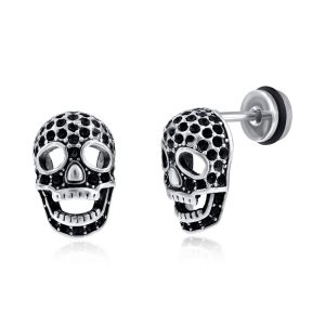 Stainless Steel Skull Stud Earrings