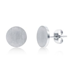 Stainless Steel, 10mm Brushed Round Studs