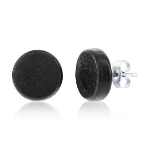 Stainless Steel, 12mm Round Black Wood Suds