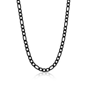Stainless Steel, 4mm Figaro Chain - Black Plated