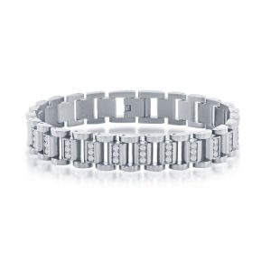 Stainless Steel Linked CZ Bracelet