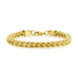 Stainless Steel 6mm Franco Chain Bracelet - Gold Plated