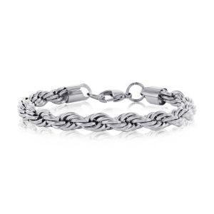 Stainless Steel 8mm Rope Chain Bracelet
