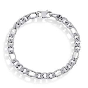 Stainless Steel 7mm Figaro Chain Necklace