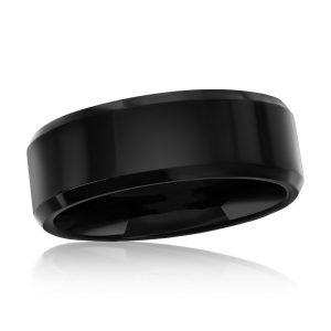 Polished Black 8mm Tungsten Ring