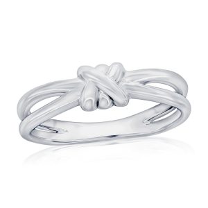 Sterling Silver, Polished Knot Design Ring