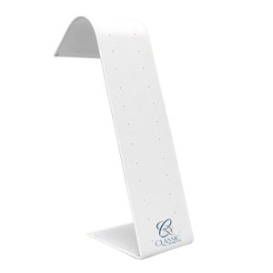 12 Earring Slots, White Leatherette Ramp Display