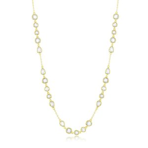 Sterling Silver Multi-Shaped Necklace - Gold Plated