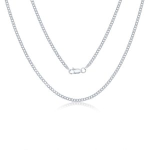Sterling Silver 2.25mm Cuban Chain - Rhodium Plated
