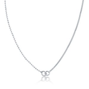 Sterling Silver Half Beaded & Half Box Chain