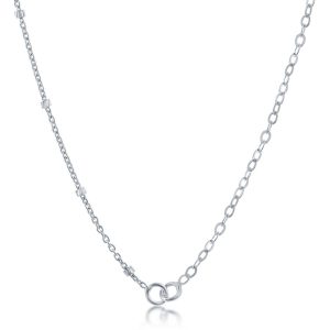 Sterling Silver Half Cable & Beads by the Yard Chain