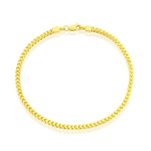 Sterling Silver 3mm Franco Anklet - Gold Plated
