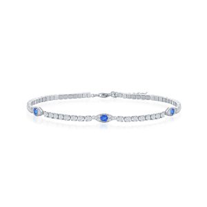 Sterling Silver CZ Evil Eye Tennis Bracelet