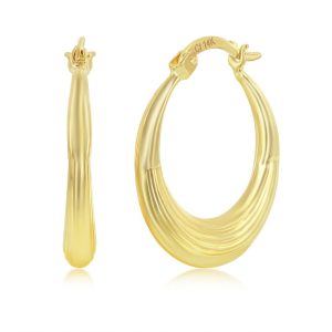 14K Yellow Gold, Lined 20mm Hoop Earrings