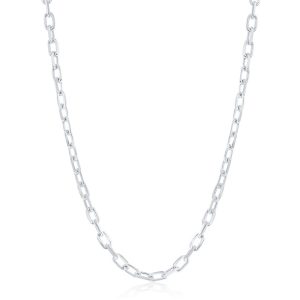 Sterling Silver 4.1mm Anchor Chain - Rhodium Plated