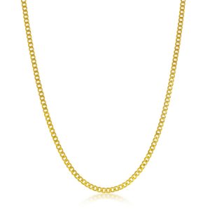 Sterling Silver 2mm Curb Chain - Gold Plated