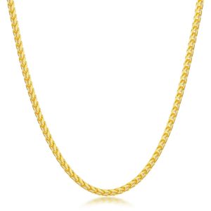 Sterling Silver, 2.3mm Franco Chain - Gold Plated