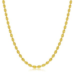 Sterling Silver 3mm Oval Moon-Cut Chain - Gold Plated